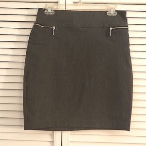 Lg. Office Ready Gray Mini Skirt